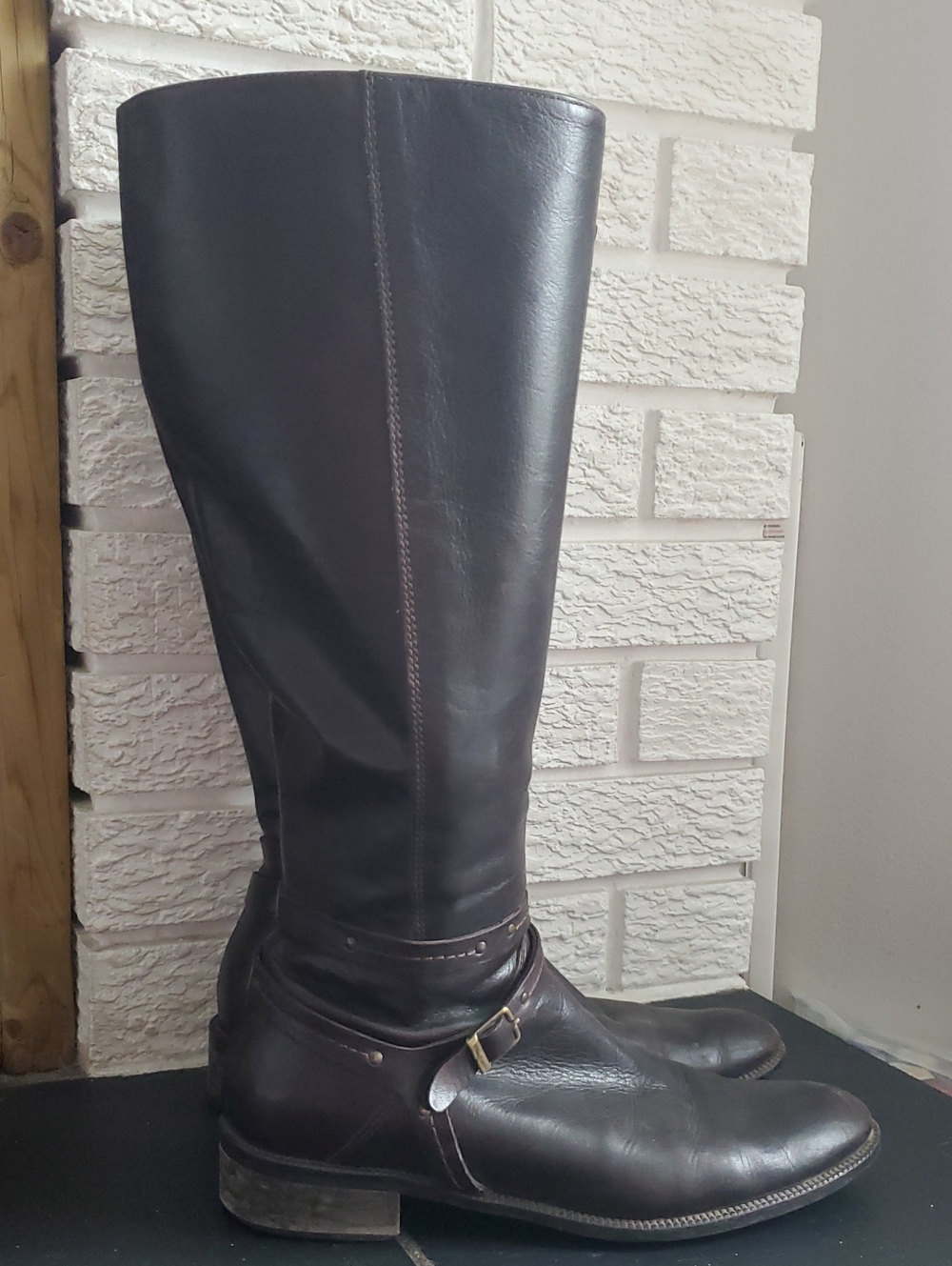 Arnold Churgin Vintage Classic Tall Leather Ankle Strap Chic Riding Boots Sz 9.5